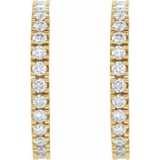 14K Yellow 1/2 CTW Natural Diamond 17.6 mm Hoop Earrings