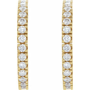 14K Yellow 1/2 CTW Lab-Grown Diamond 17.6 mm Hoop Earrings
