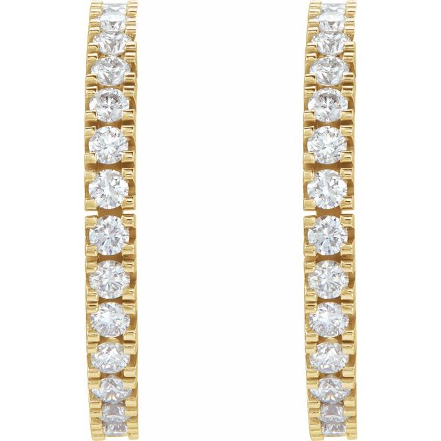 2 CTW Lab-Grown Diamond 17.6 mm Hoop Earrings