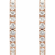 14K Rose 1 CTW Lab-Grown Diamond 20.5 mm Hoop Earrings