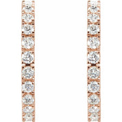 14K Rose 1 CTW Lab-Grown Diamond 20.5 mm Hoop Earrings