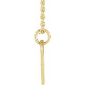 14K Yellow Script Initial I 16-18" Necklace