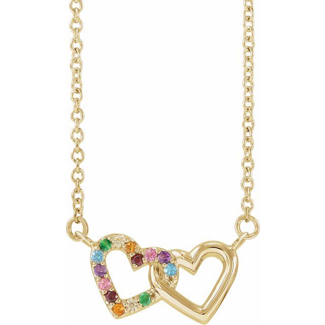 14K Natural Multi-Gemstone Rainbow 18" Necklace