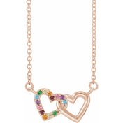 14K Natural Multi-Gemstone Rainbow 18" Necklace