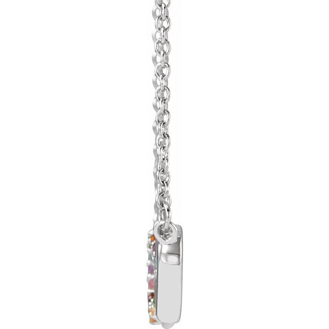 14K Natural Multi-Gemstone Rainbow 18" Necklace