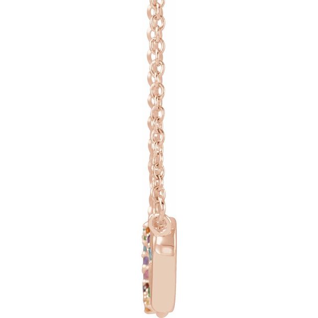 14K Natural Multi-Gemstone Rainbow 18" Necklace