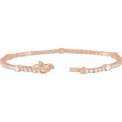 14K Rose 1 3/4 CTW Lab-Grown Diamond 7" Line Bracelet