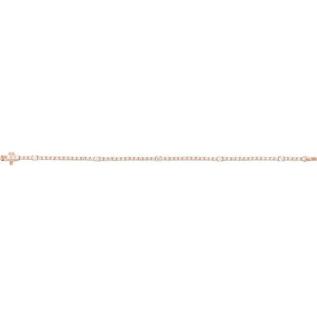 14K Rose 1 3/4 CTW Lab-Grown Diamond 7" Line Bracelet