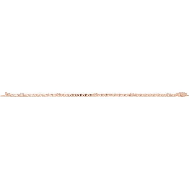 14K Rose 1 3/4 CTW Lab-Grown Diamond 7" Line Bracelet