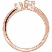 14K Rose 5/8 CTW Lab-Grown Diamond Two-Stone Ring
