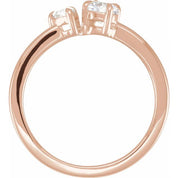 14K Rose 5/8 CTW Lab-Grown Diamond Two-Stone Ring