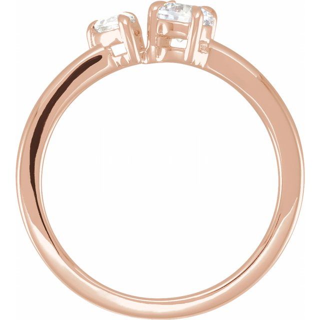 14K Rose 5/8 CTW Lab-Grown Diamond Two-Stone Ring