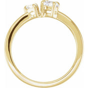 14K Yellow 5/8 CTW Lab-Grown Diamond Two-Stone Ring