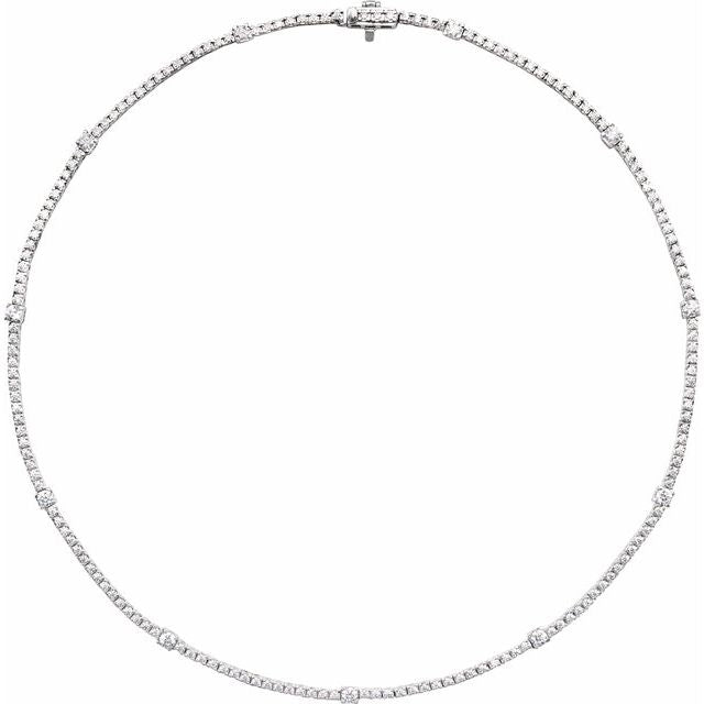 14K Lab-Grown Diamond Line Necklace in Various Carat Weights and Lengths