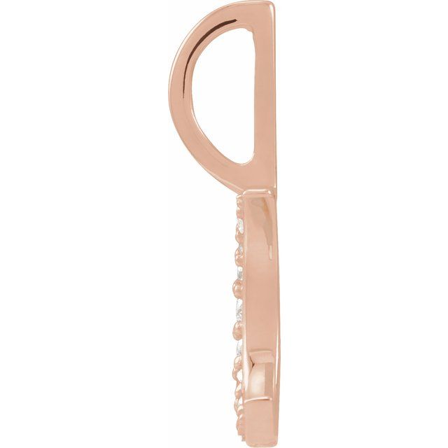 14K Rose .07 CTW Natural Diamond Crescent Moon Charm/Pendant