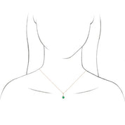 14K White Natural Turquoise Charm/Pendant