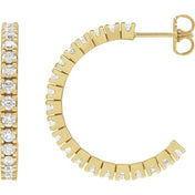 14K Yellow 1 5/8 CTW Lab-Grown Diamond 24.7 mm Hoop Earrings