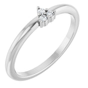 14K White .04 CTW Natural Diamond Cluster Ring