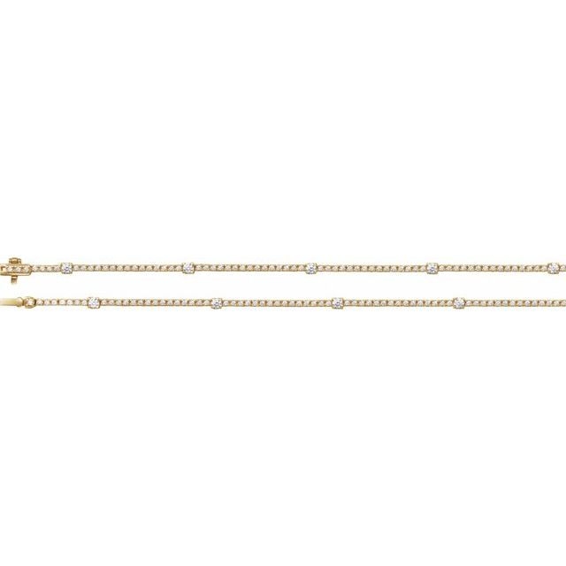 14K Lab-Grown Diamond Line Necklace in Various Carat Weights and Lengths