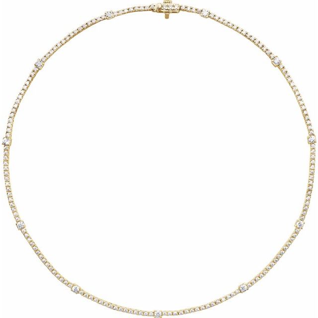14K Lab-Grown Diamond Line Necklace in Various Carat Weights and Lengths