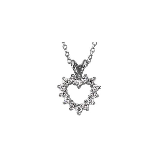 Platinum 1/5 CTW Natural Diamond Heart Pendant