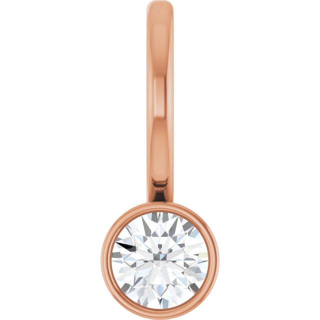 14K Rose 1/6 CTW Natural Diamond Charm/Pendant