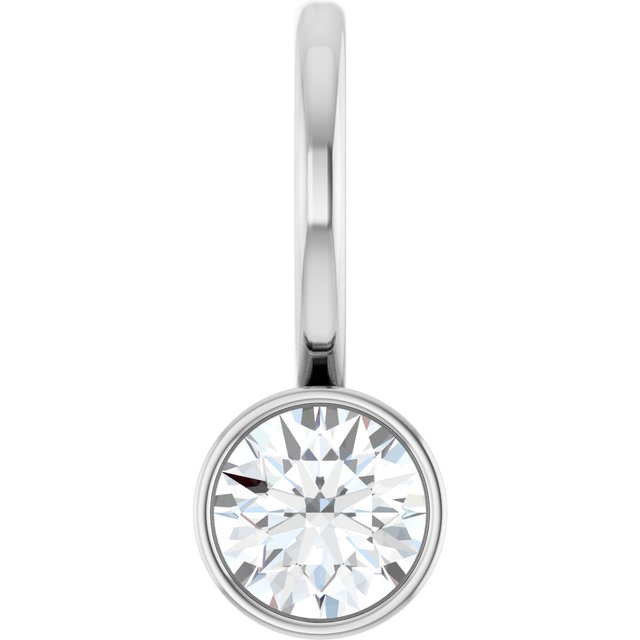 Platinum 1/5 CT Natural Diamond Charm/Pendant