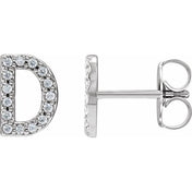 Sterling Silver 1/6 CTW Natural Diamond Initial D Earrings