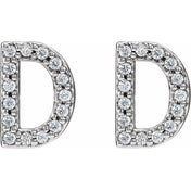 Sterling Silver 1/6 CTW Natural Diamond Initial D Earrings