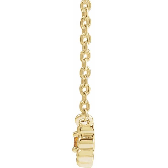 14K Rose .03 CTW Natural Diamond Beaded Youth 16" Necklace