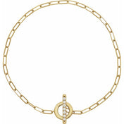 14K Yellow 1/10 CTW Natural Diamond Toggle 7" Bracelet