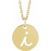 14K Yellow Script Initial I 16-18" Necklace