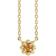 14K Yellow .03 CTW Natural Diamond Beaded Youth 16" Necklace