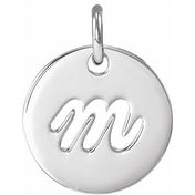 Platinum Script Initial M Pendant