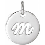 Platinum Script Initial M Pendant