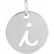 Platinum Script Initial I Pendant