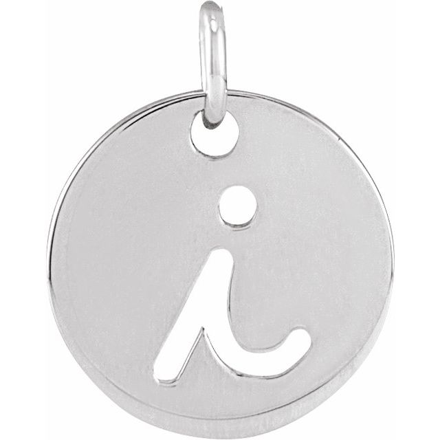 Platinum Script Initial I Pendant