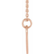 14K Rose Script Initial X 16-18" Necklace