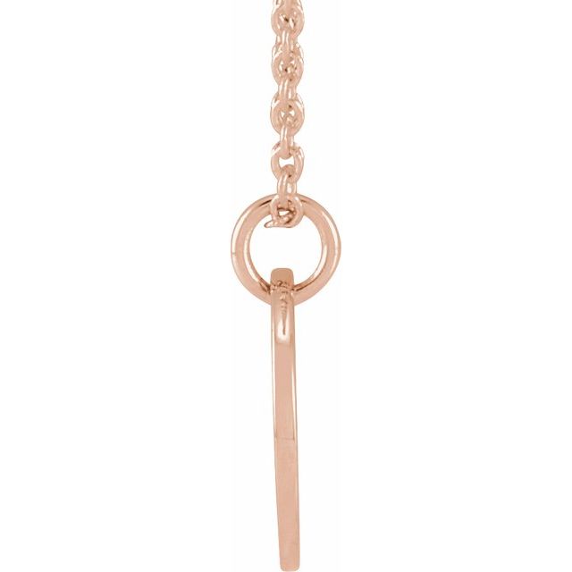 14K Rose Script Initial X 16-18" Necklace