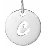 Platinum Script Initial C Pendant