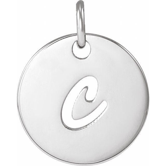 Platinum Script Initial C Pendant