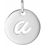 Platinum Script Initial A Pendant