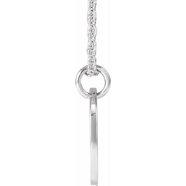 14K White Script Initial M 16-18" Necklace