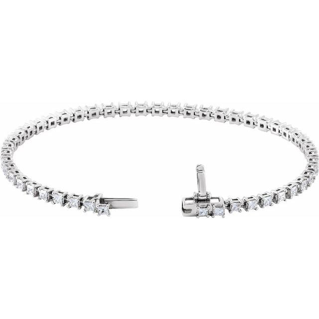 14K White 2 1/2 CTW Lab-Grown Diamond 7" Line Bracelet
