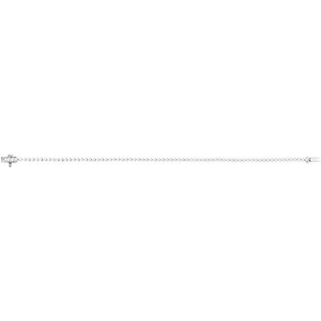 14k Diamond Three Prong Tennis Bracelet 7 1/4" Line Length