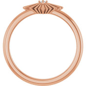14K Rose .015 CT Natural Diamond Star Ring