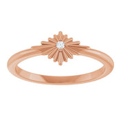 14K Rose .015 CT Natural Diamond Star Ring