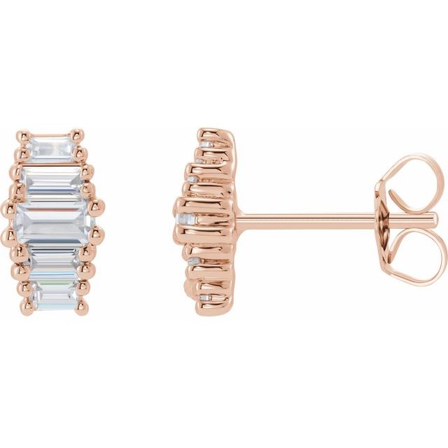 14K Rose 1/2 CTW Lab-Grown Diamond Earrings