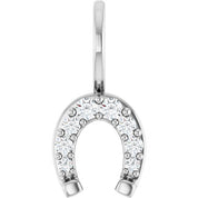 Platinum 1/8 CTW Natural Diamond Horseshoe Charm/Pendant