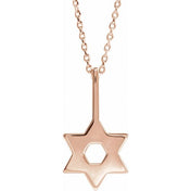 14K Rose Star of David 16-18" Necklace